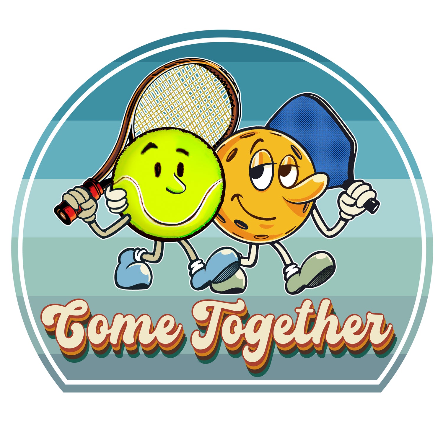 Pickleball and tennis harmony graphic