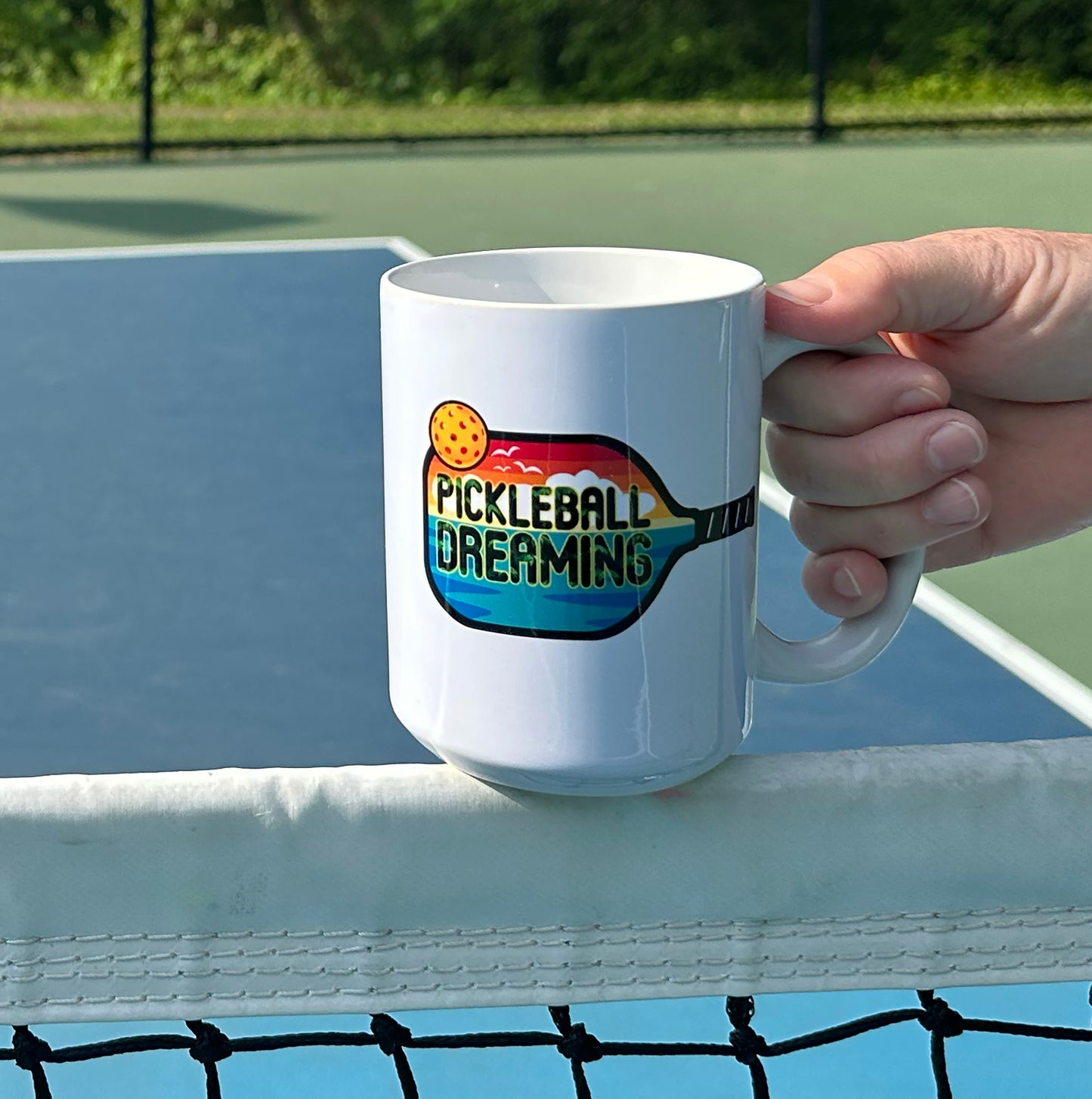 Fun Pickleball Mug, Pickleball Dreaming, White, 11 oz or 15 oz