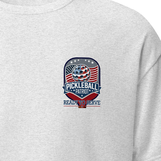 Patriotic Pickleball Shirt, Pickleball Patriot, Ready to Serve, Front Left Chest