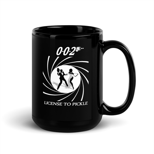 Black Pickleball Mug License to Pickle James Bond theme 15 oz