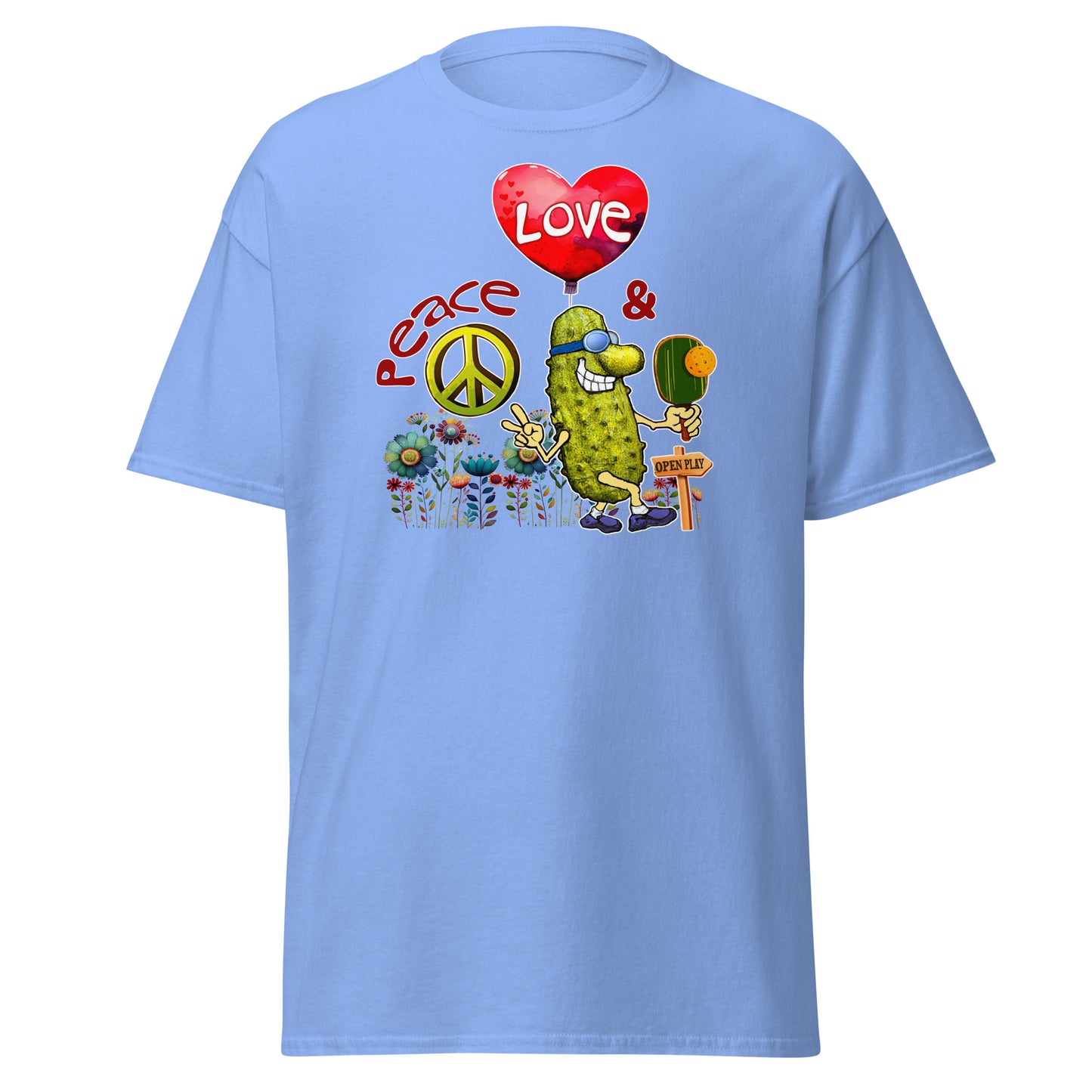 Men's Pickleball Shirt, Peace Love & Pickleball, Short-sleeve