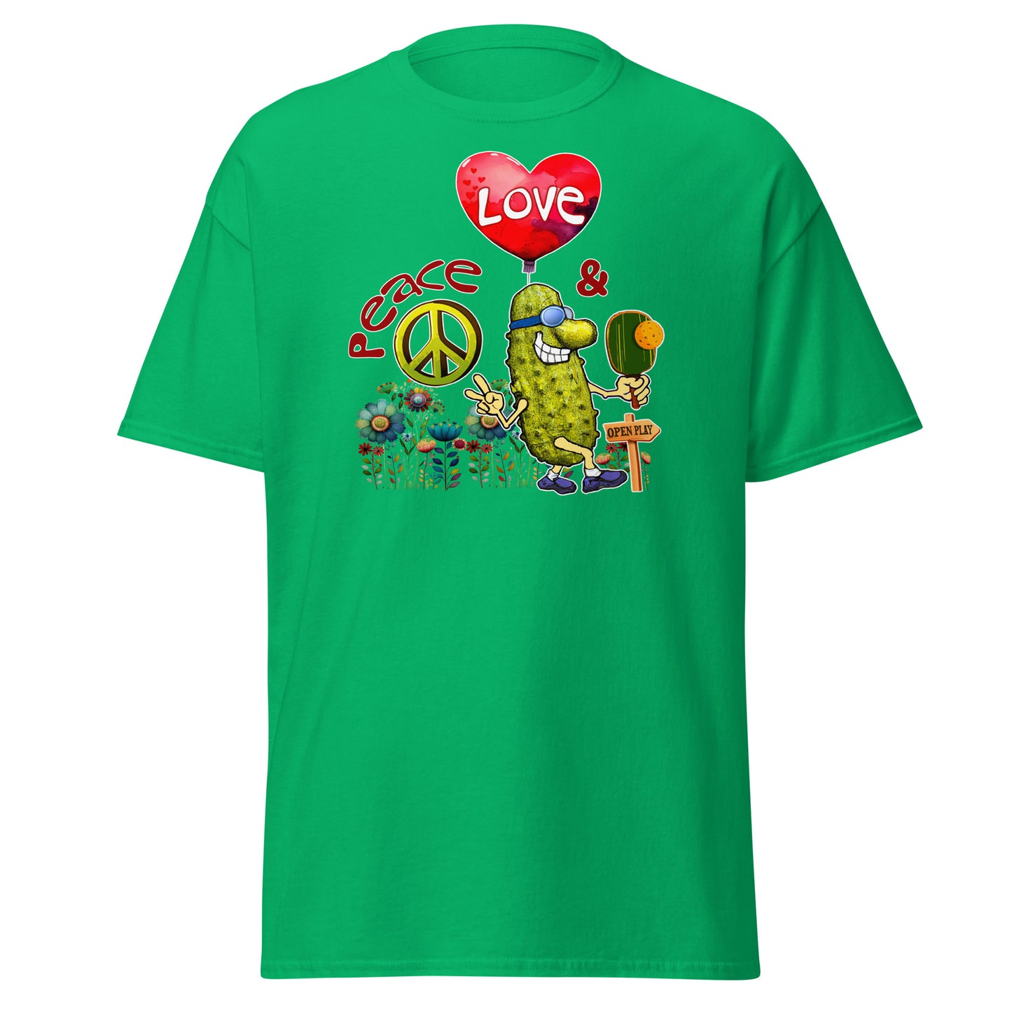 Men's Pickleball Shirt, Peace Love & Pickleball, Short-sleeve