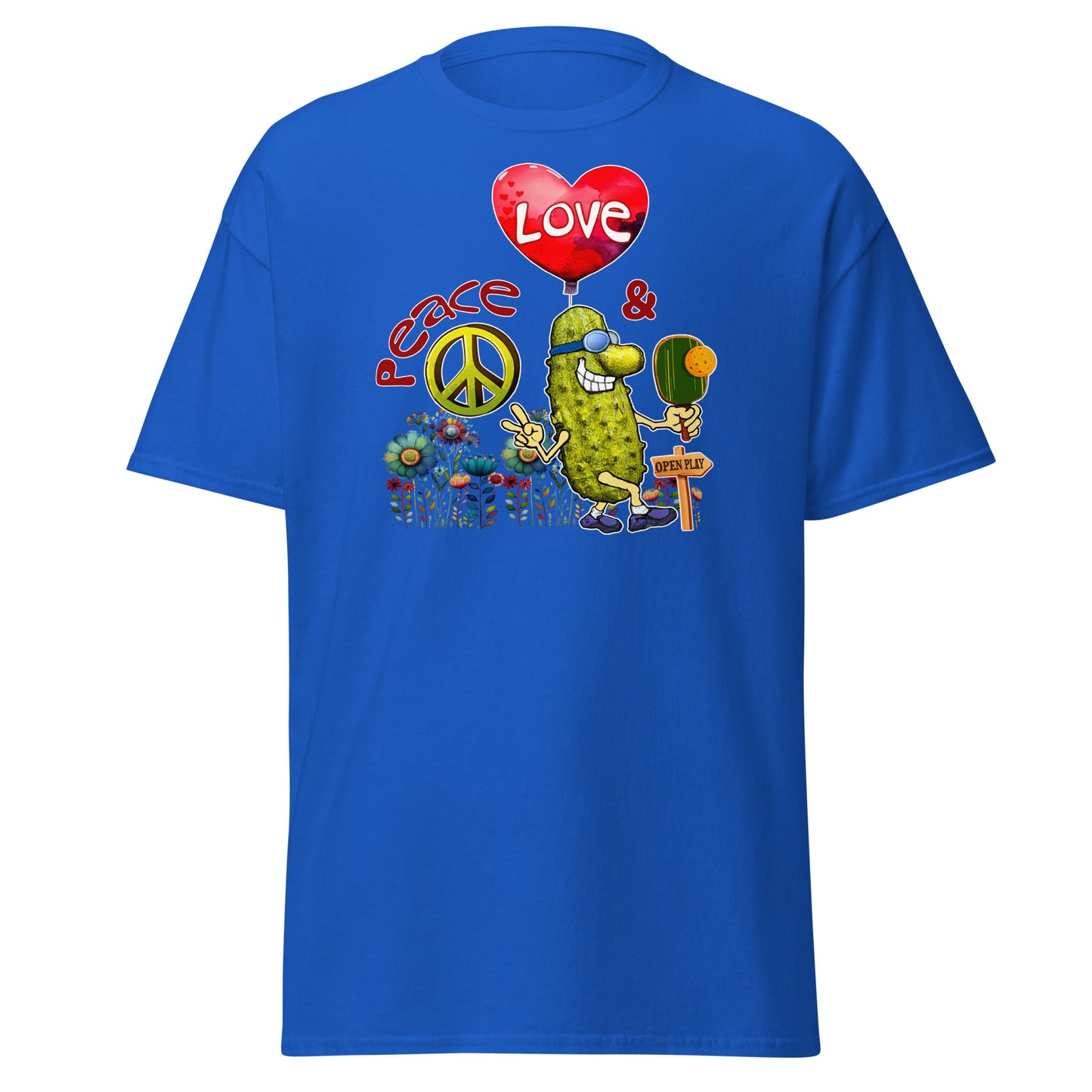 Men's Pickleball Shirt, Peace Love & Pickleball, Short-sleeve