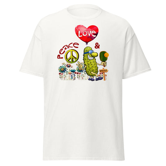 Men's Pickleball Shirt, Peace Love & Pickleball, Short-sleeve