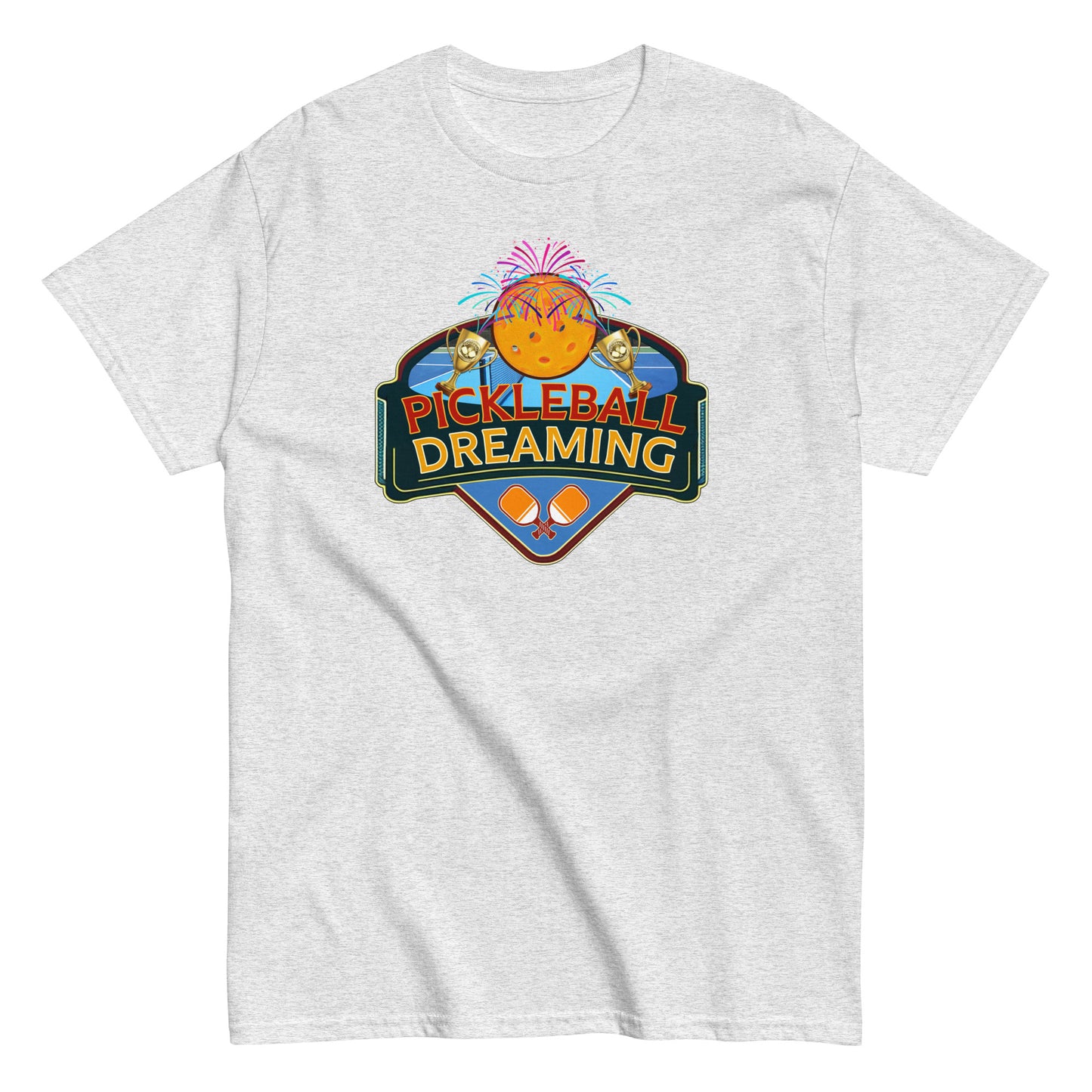 Fun Pickleball Shirt, Pickleball Dreaming Fireworks, Front Center Graphic