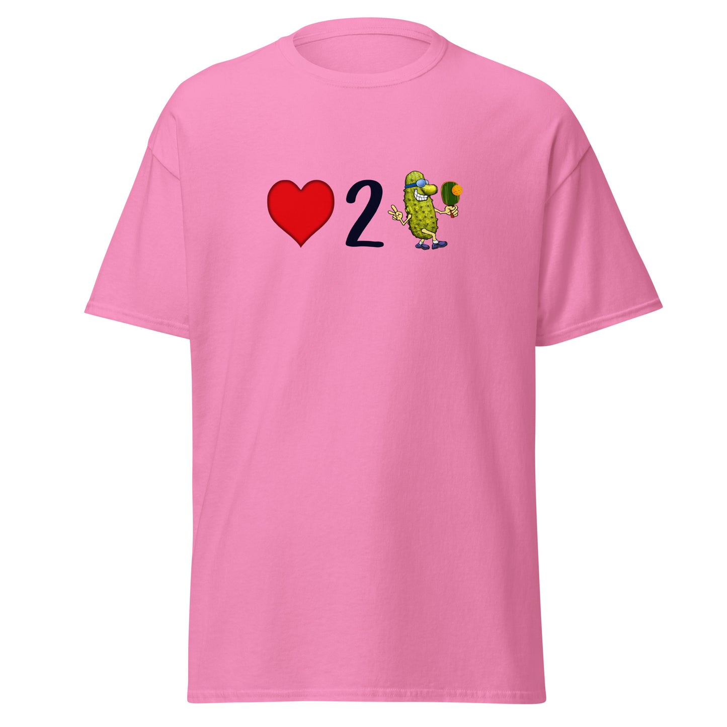 Men's Pickleball Shirt, Love 2 Pickle, Front Center Graphic, Short-sleeve