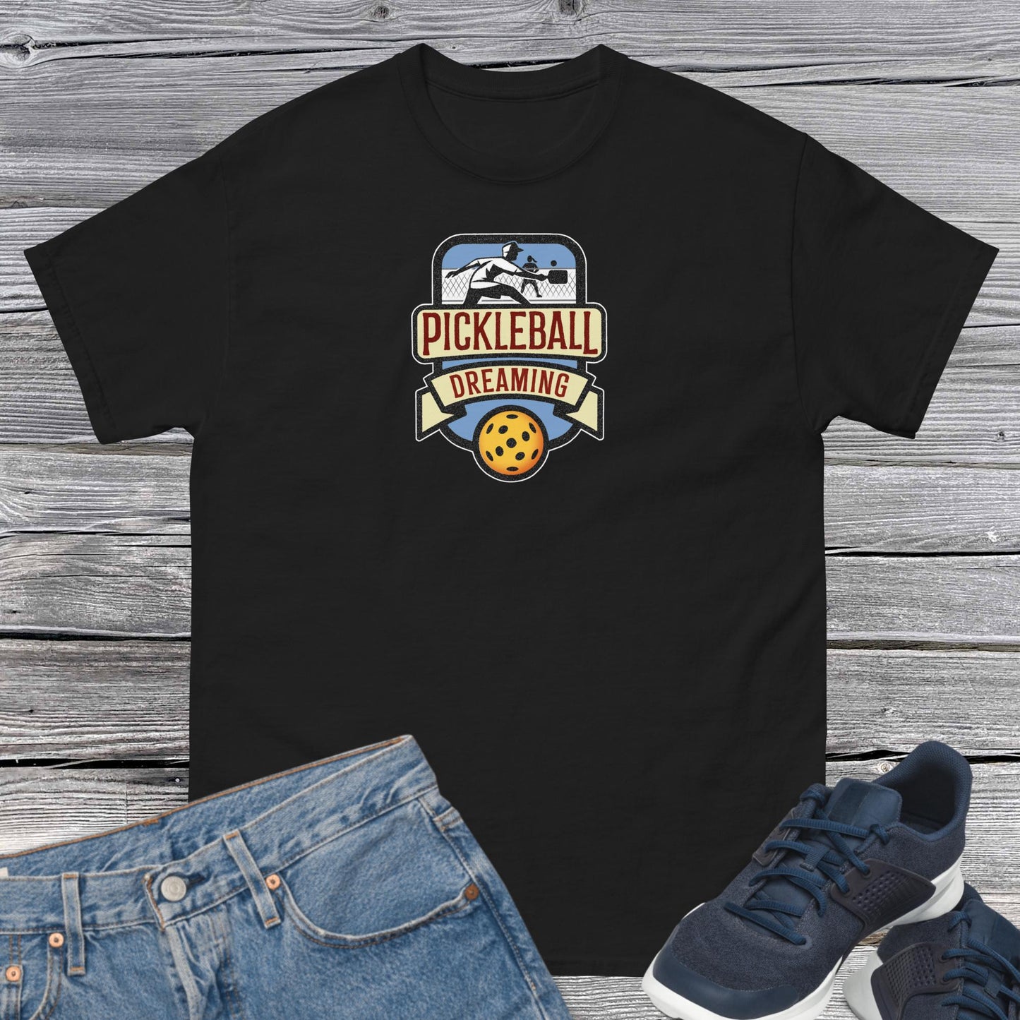 Fun Pickleball Shirt, Pickleball Dreaming, Front Center Graphic