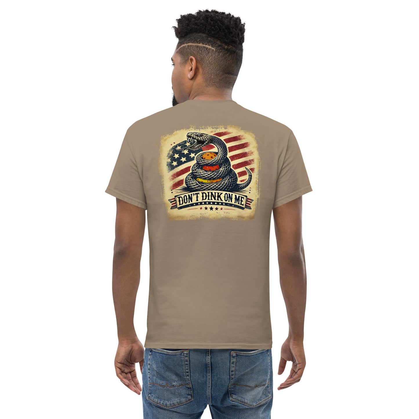 Patriotic Pickleball Shirt, Don't Dink On Me, Graphic on Back