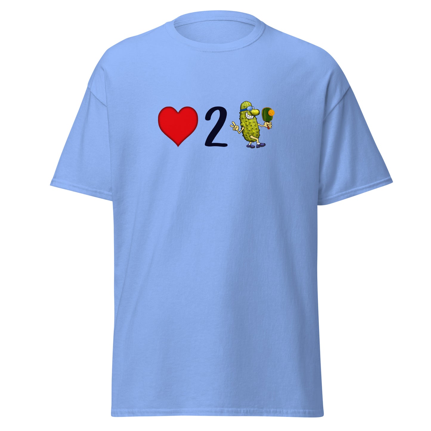 Men's Pickleball Shirt, Love 2 Pickle, Front Center Graphic, Short-sleeve