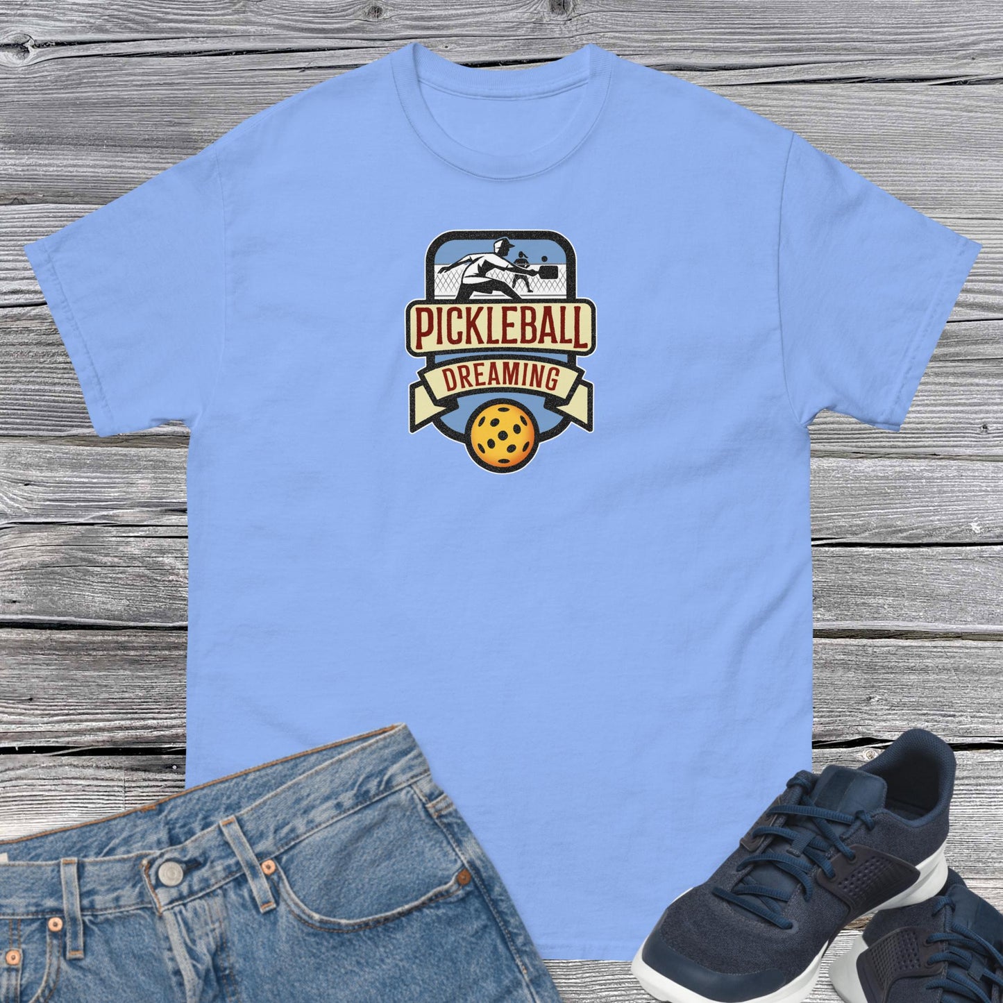 Fun Pickleball Shirt, Pickleball Dreaming, Front Center Graphic