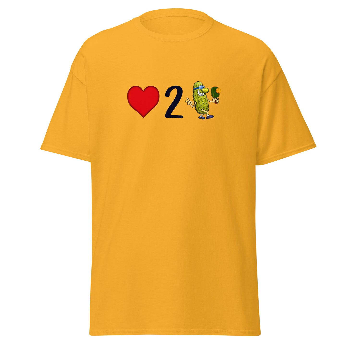 Men's Pickleball Shirt, Love 2 Pickle, Front Center Graphic, Short-sleeve