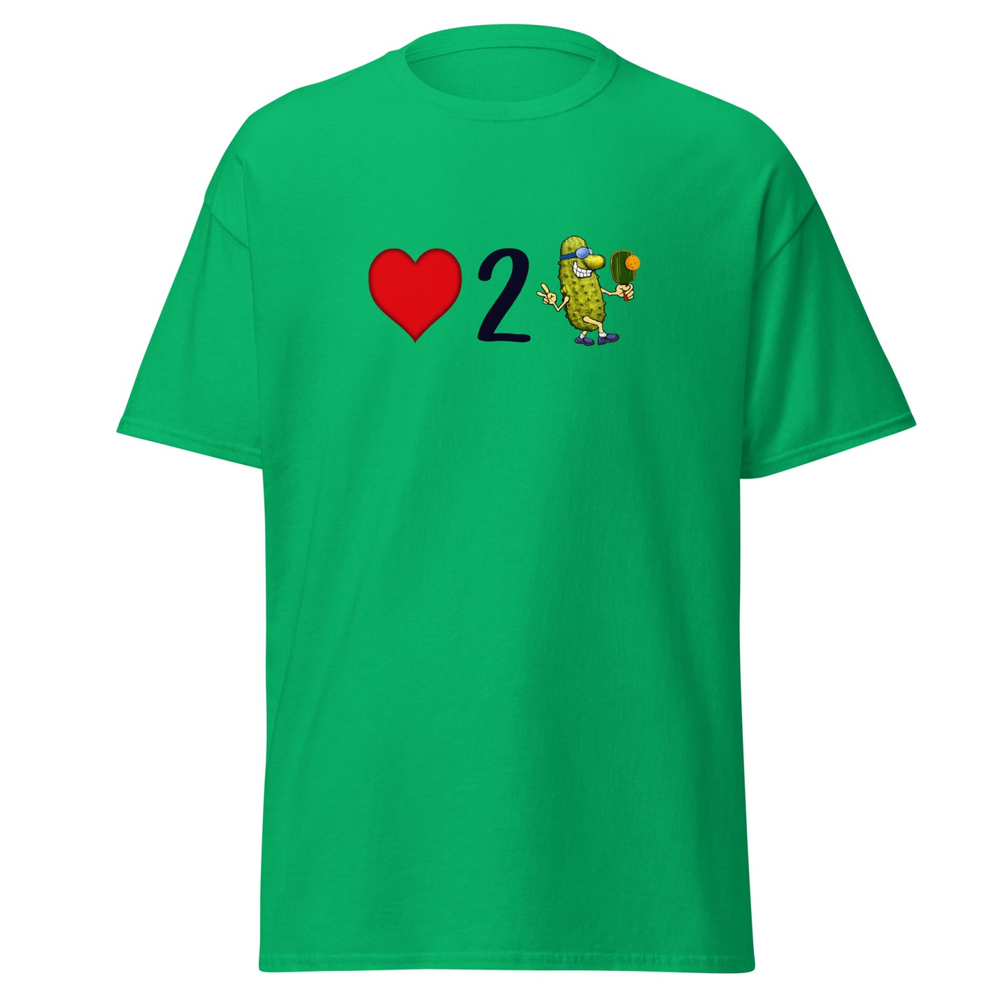 Men's Pickleball Shirt, Love 2 Pickle, Front Center Graphic, Short-sleeve