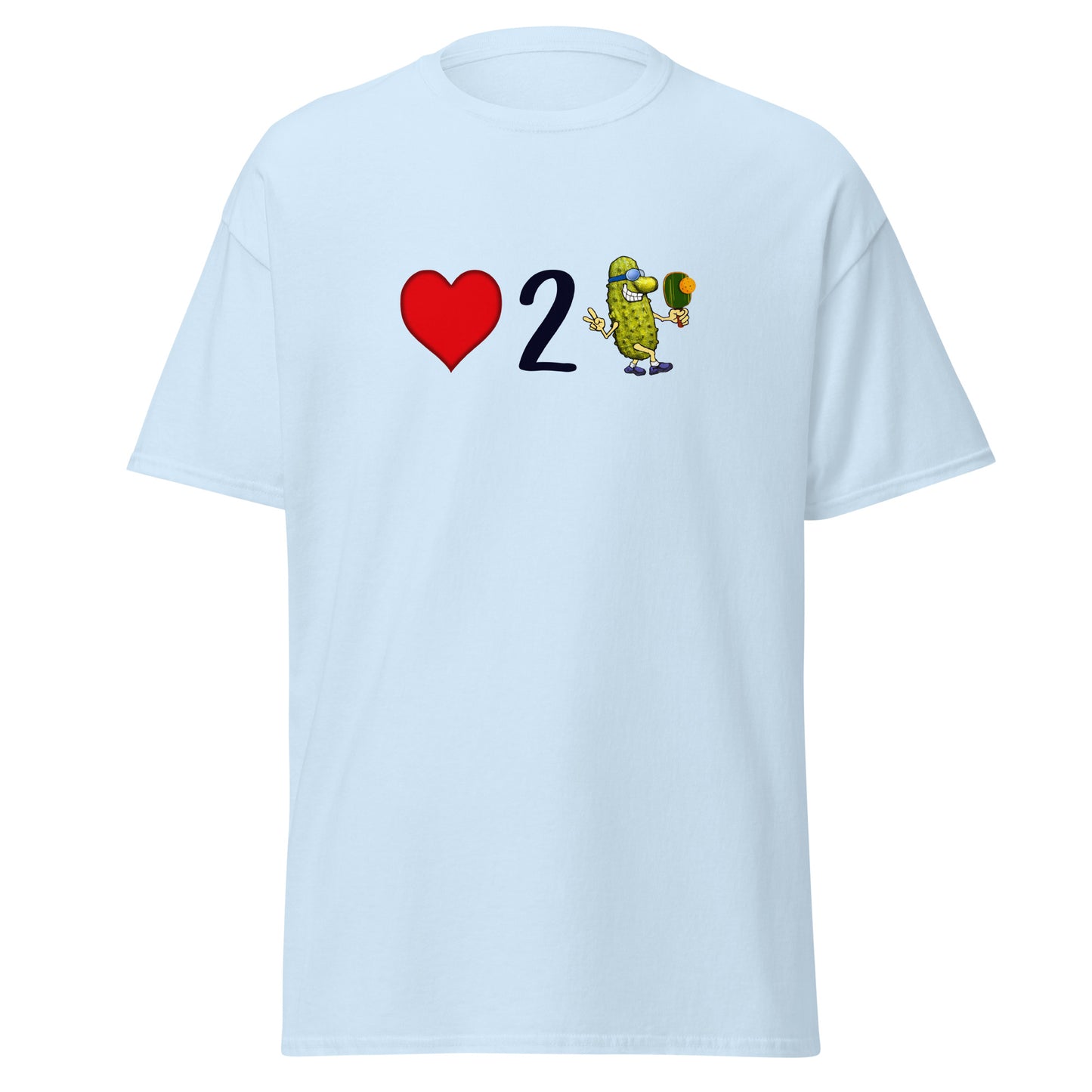 Men's Pickleball Shirt, Love 2 Pickle, Front Center Graphic, Short-sleeve