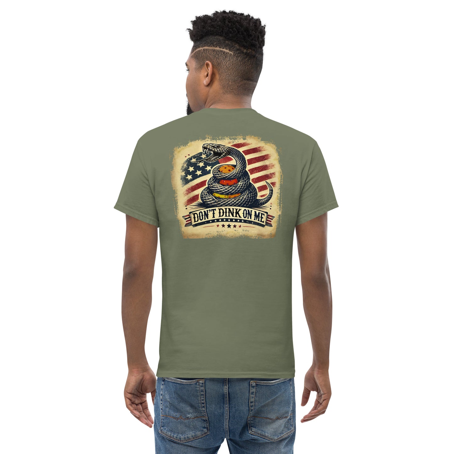 Patriotic Pickleball Shirt, Don't Dink On Me, Graphic on Back