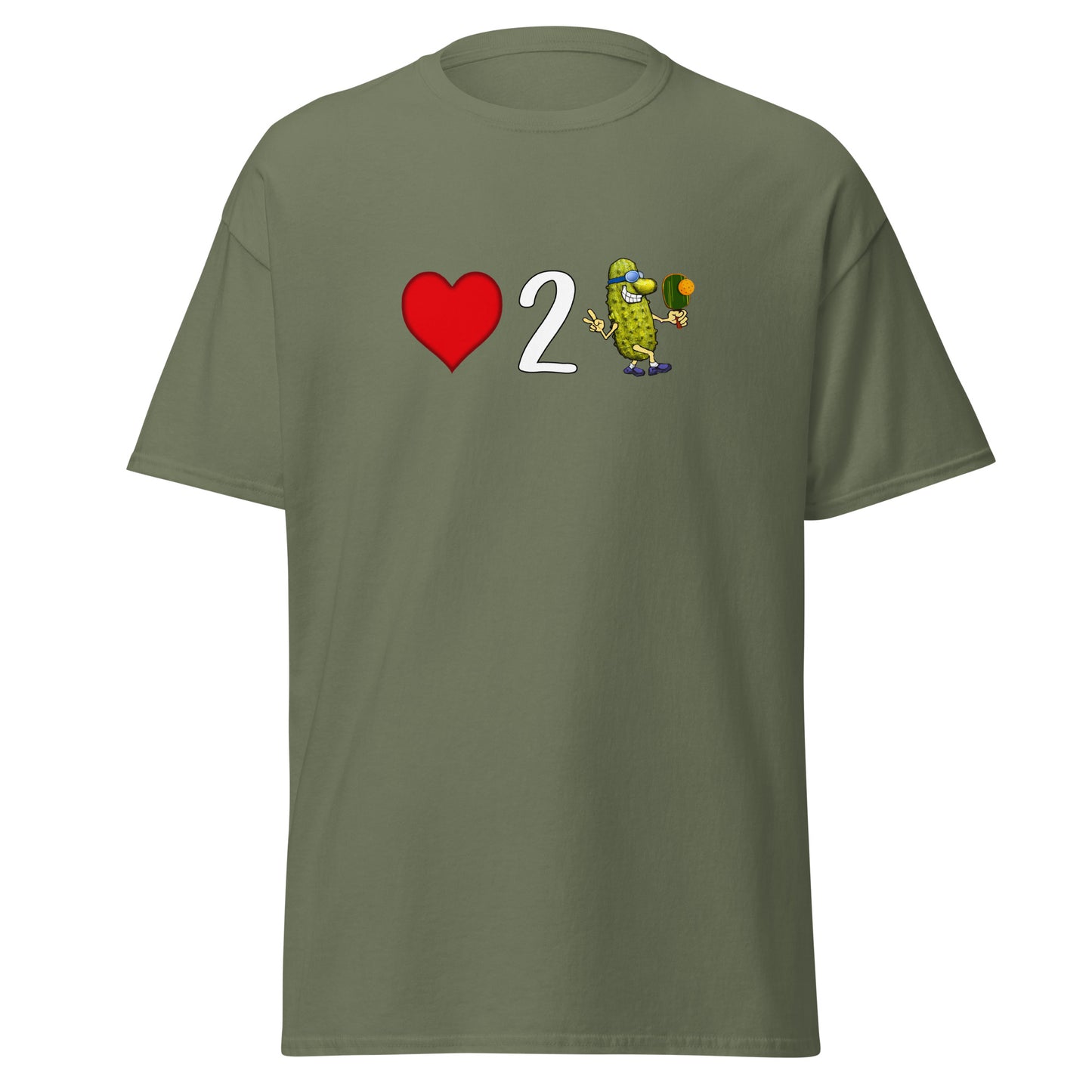 Men's Pickleball Shirt, Love 2 Pickle, Front Center Graphic, Short-sleeve