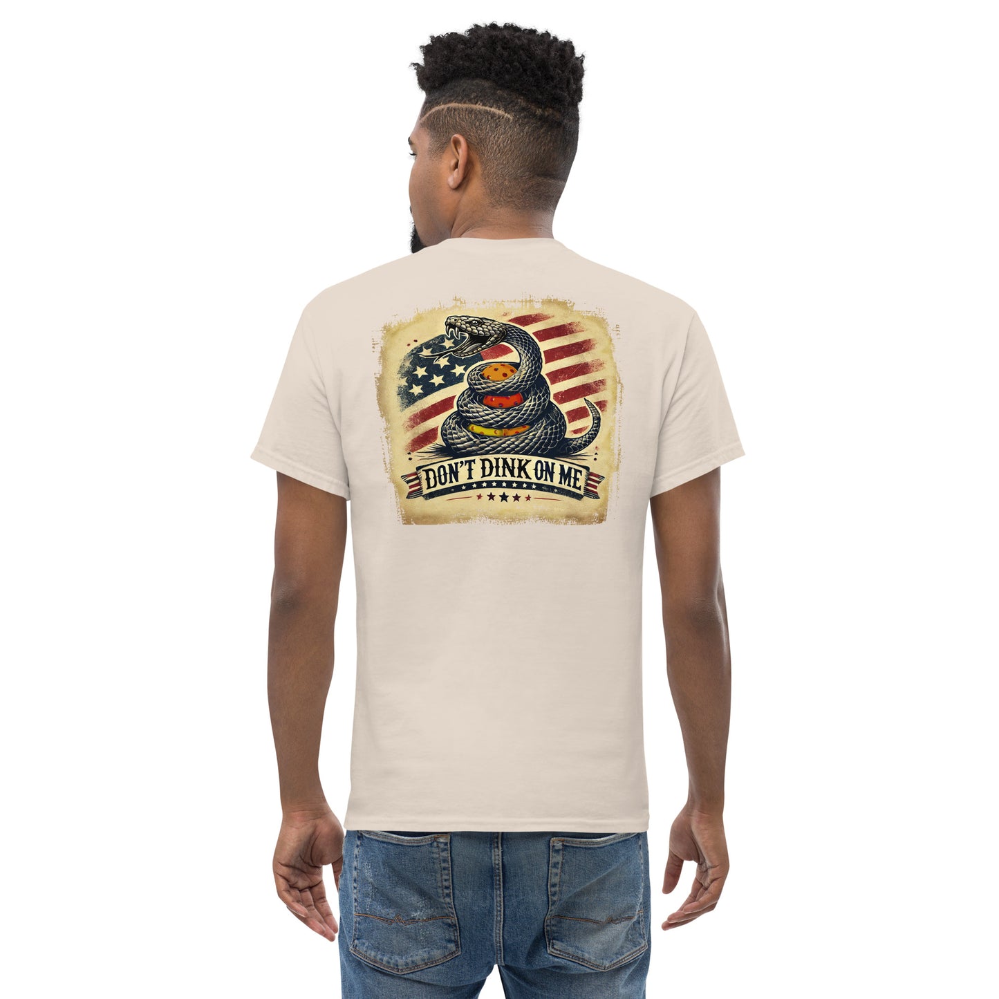 Patriotic Pickleball Shirt, Don't Dink On Me, Graphic on Back