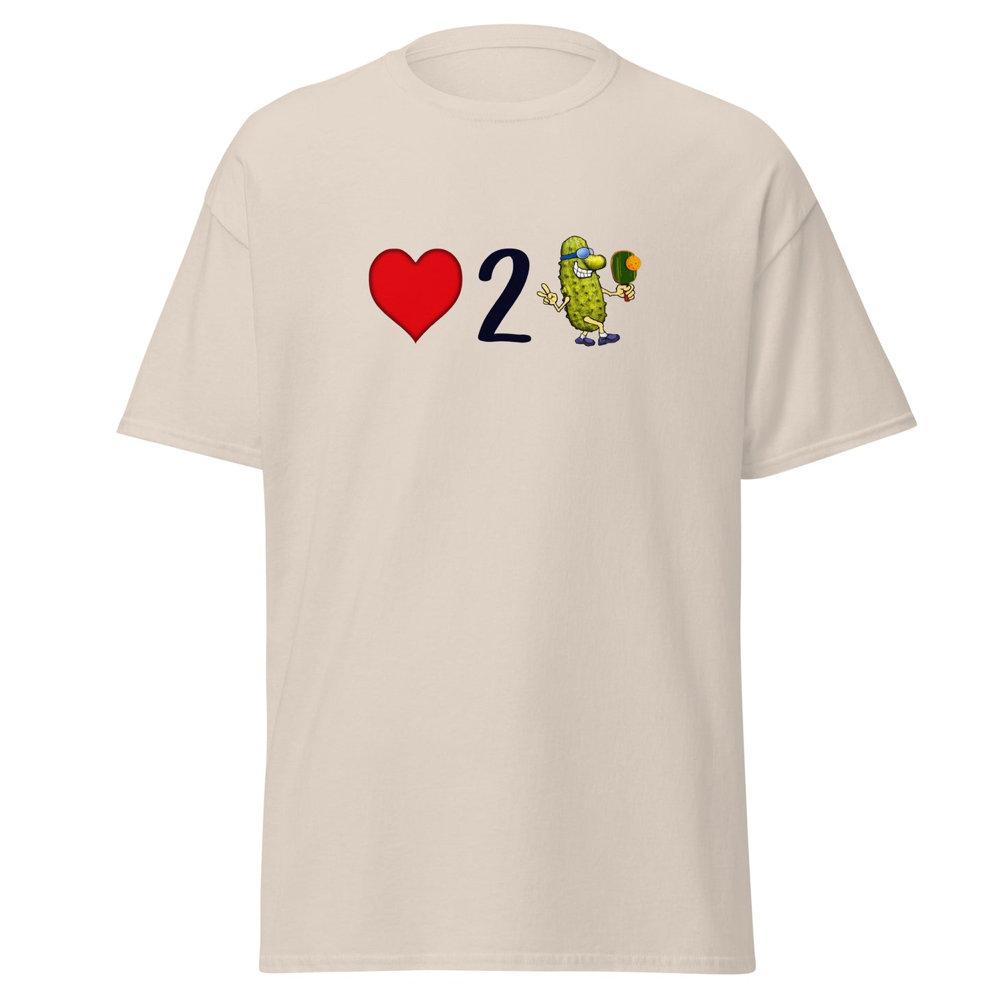 Men's Pickleball Shirt, Love 2 Pickle, Front Center Graphic, Short-sleeve