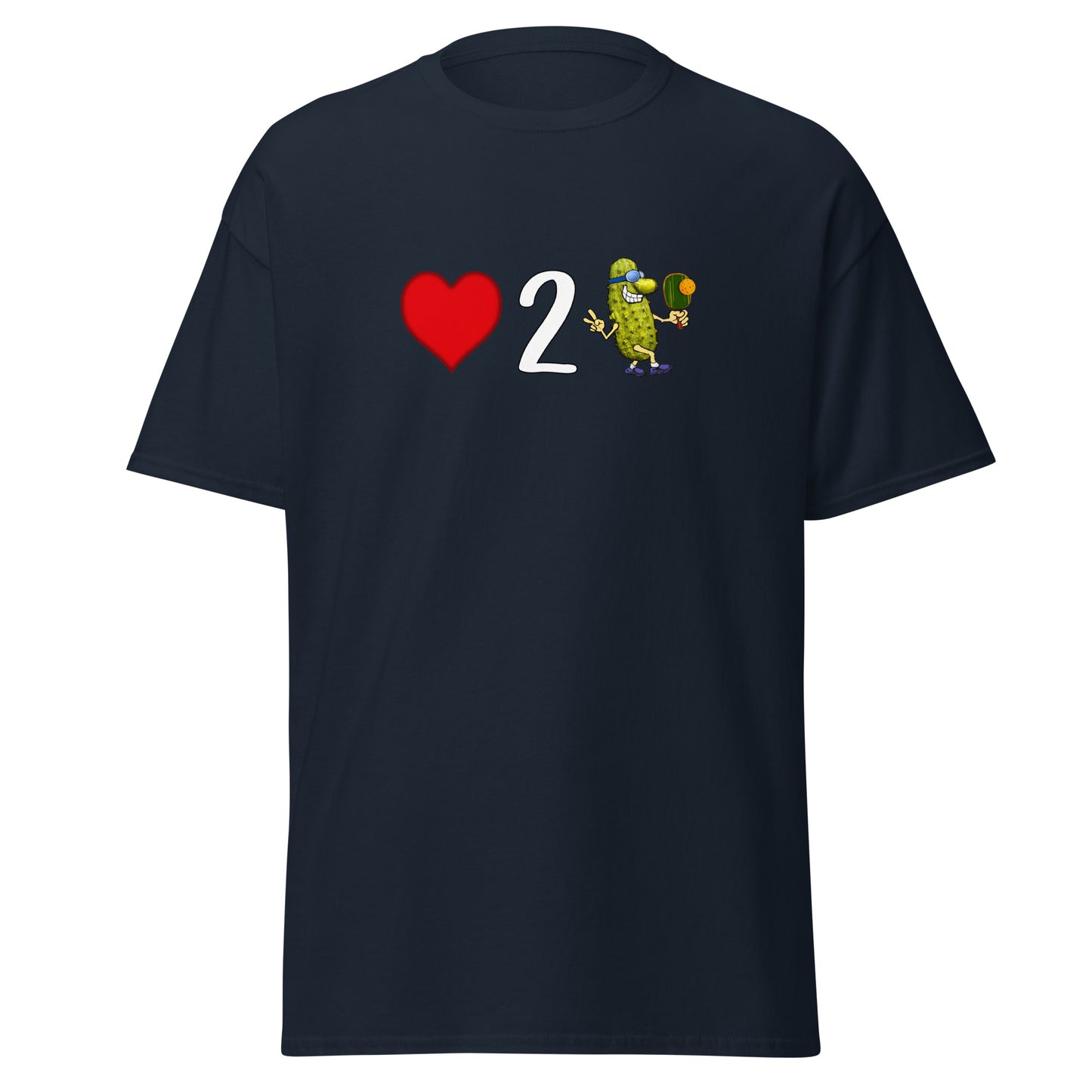 Men's Pickleball Shirt, Love 2 Pickle, Front Center Graphic, Short-sleeve