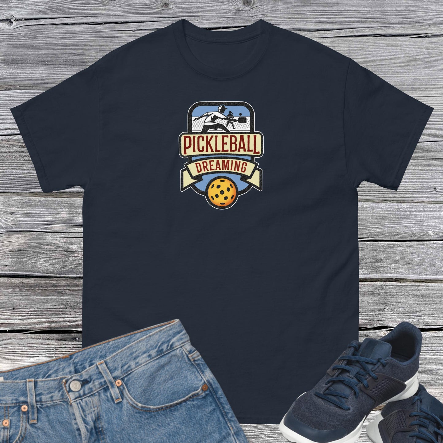 Fun Pickleball Shirt, Pickleball Dreaming, Front Center Graphic