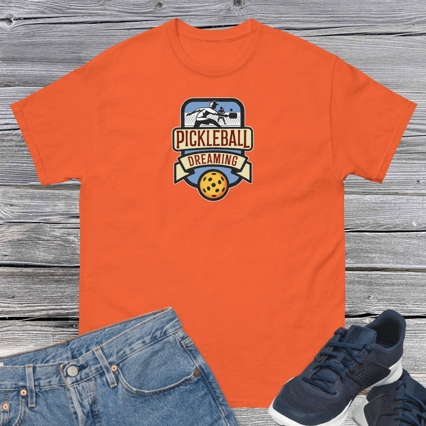 Fun Pickleball Shirt, Pickleball Dreaming, Front Center Graphic