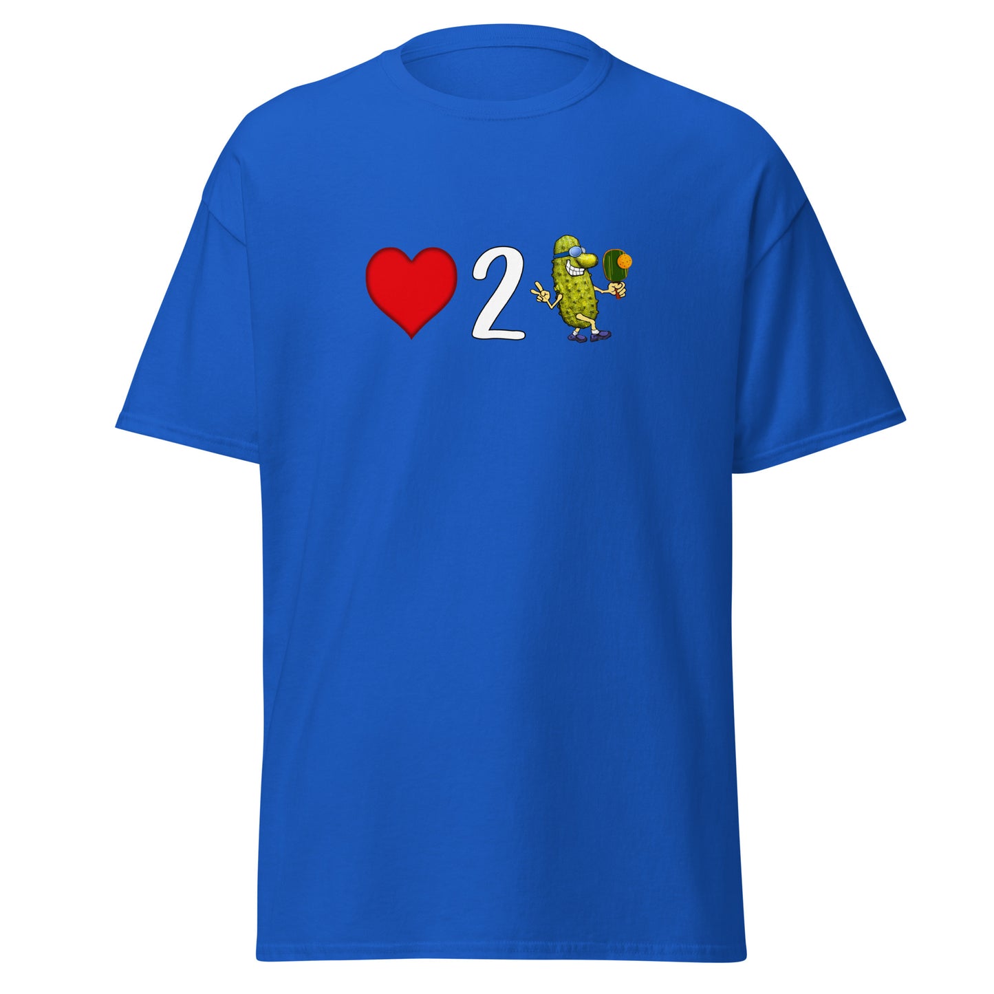 Men's Pickleball Shirt, Love 2 Pickle, Front Center Graphic, Short-sleeve