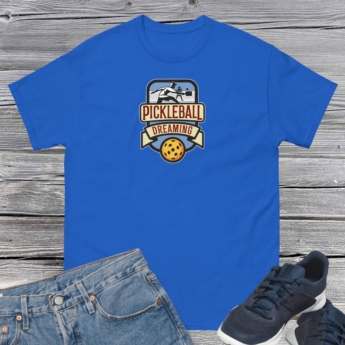 Fun Pickleball Shirt, Pickleball Dreaming, Front Center Graphic