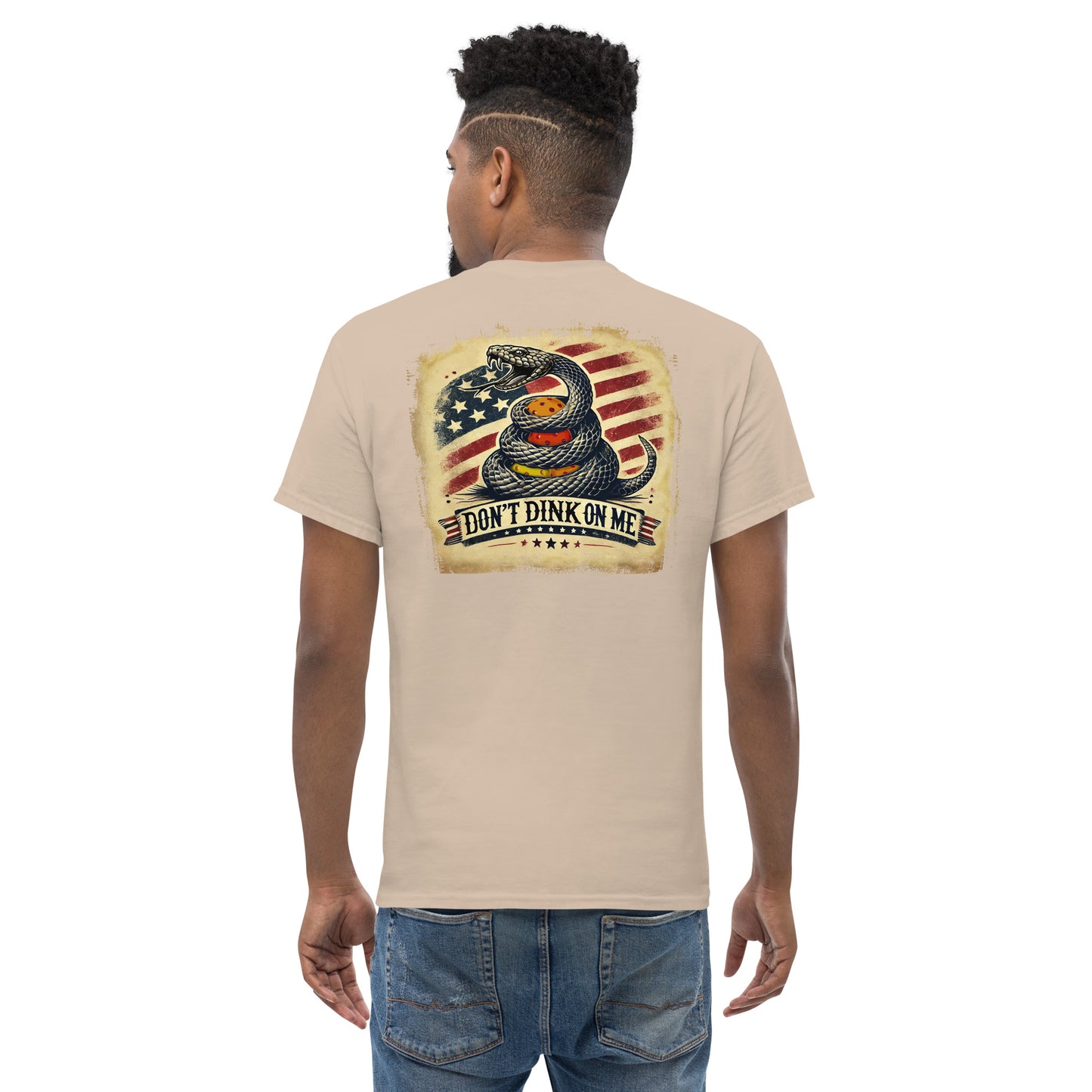 Patriotic Pickleball Shirt, Don't Dink On Me, Graphic on Back