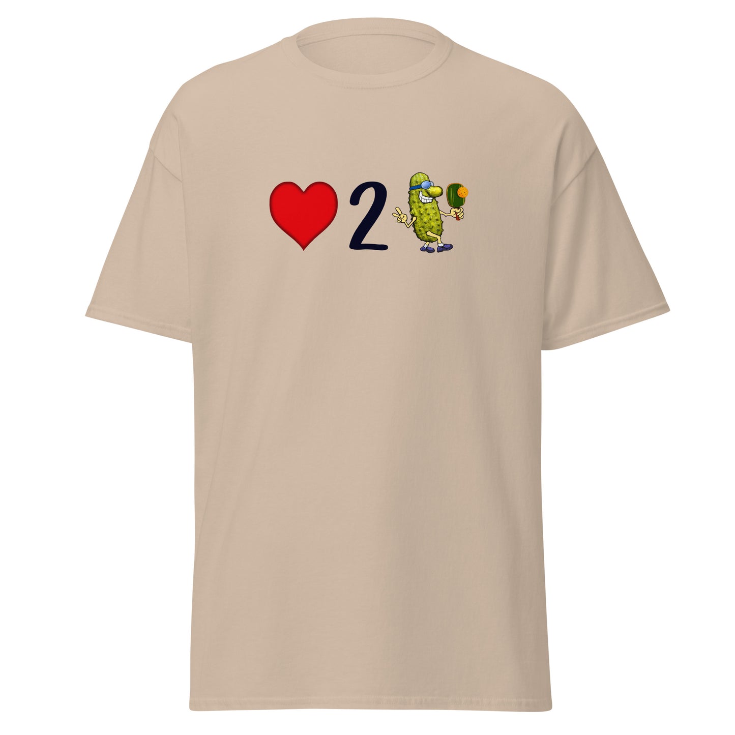 Men's Pickleball Shirt, Love 2 Pickle, Front Center Graphic, Short-sleeve