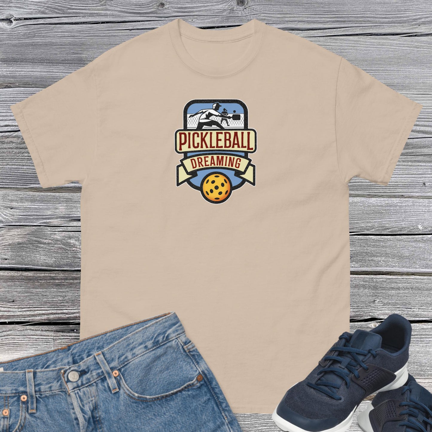 Fun Pickleball Shirt, Pickleball Dreaming, Front Center Graphic