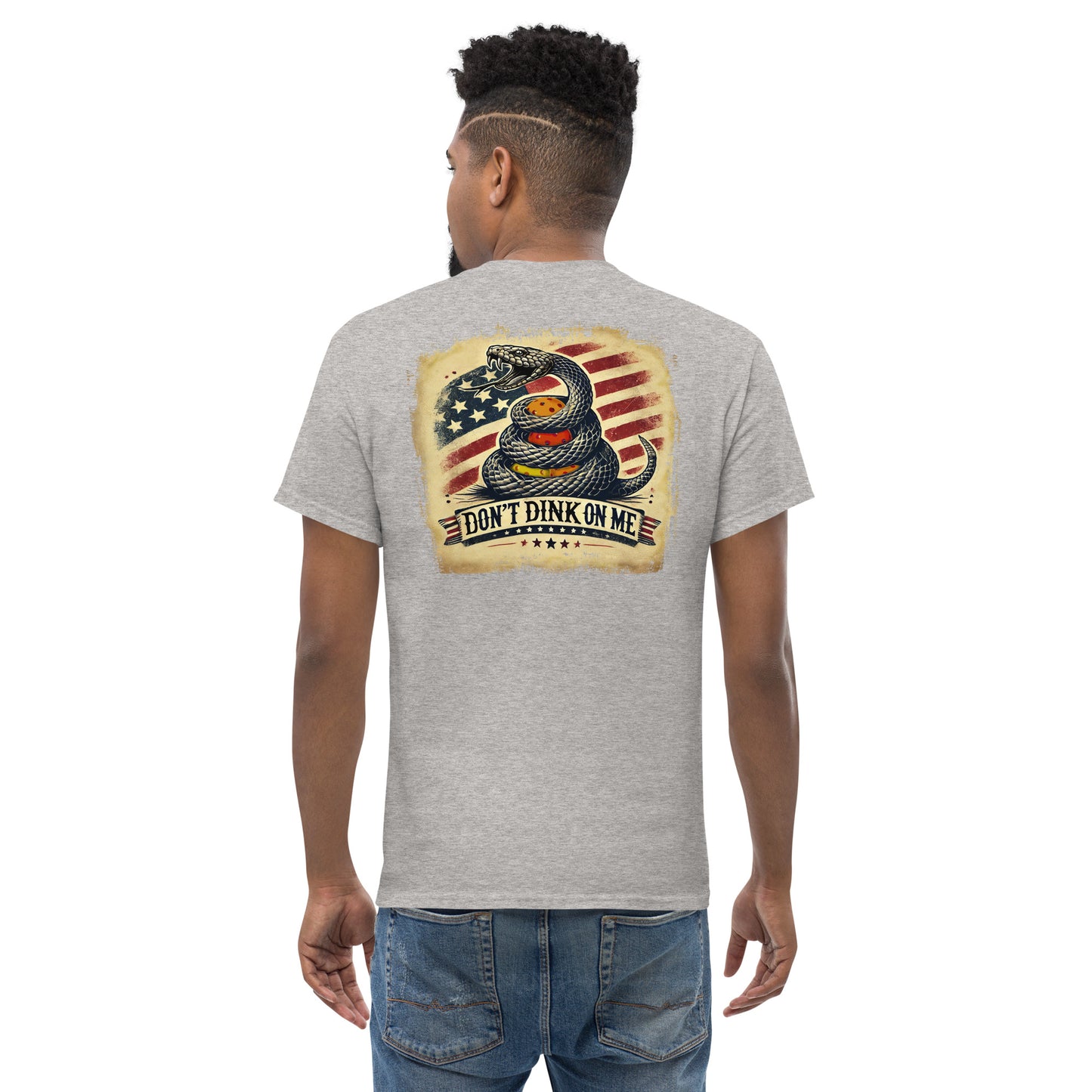 Patriotic Pickleball Shirt, Don't Dink On Me, Graphic on Back