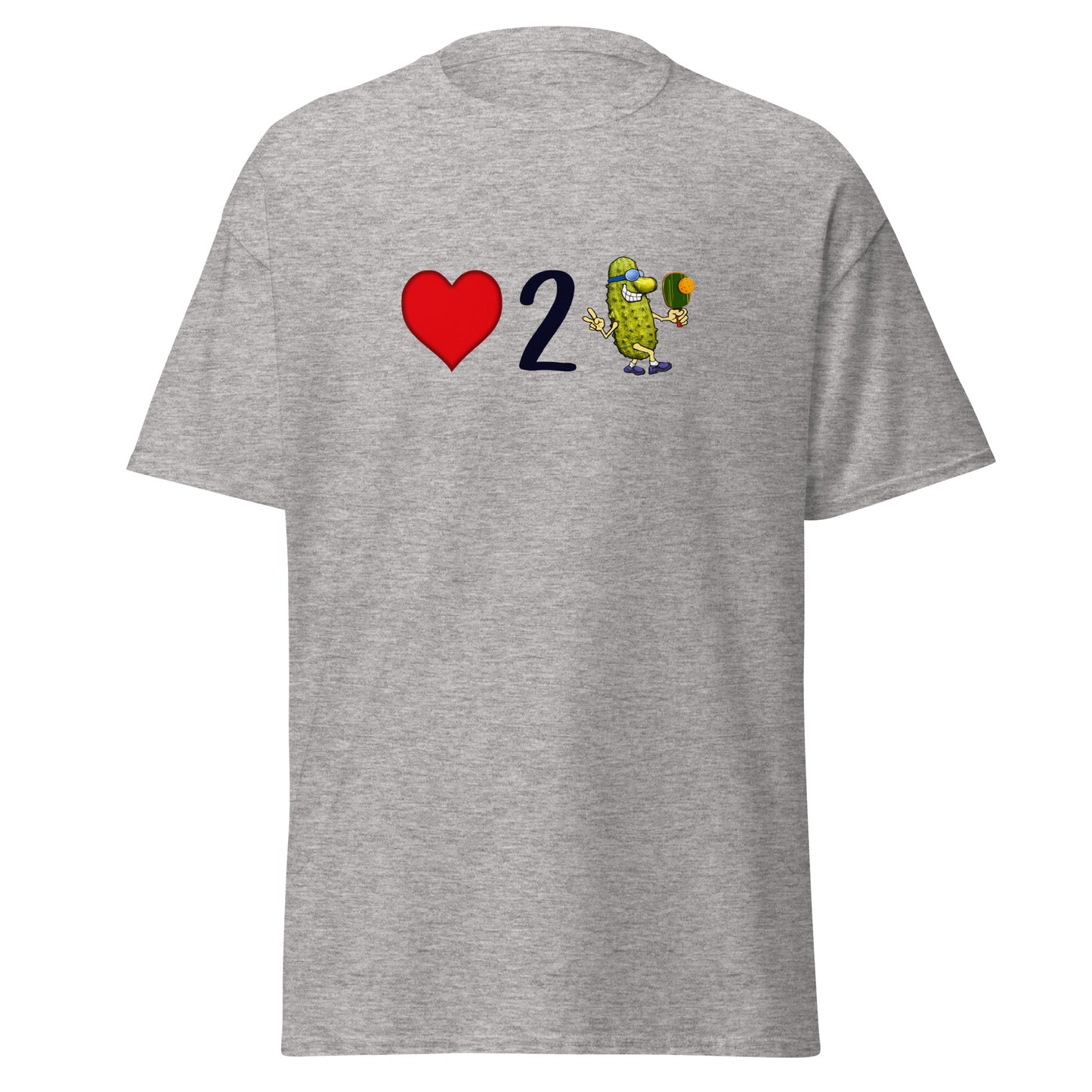 Men's Pickleball Shirt, Love 2 Pickle, Front Center Graphic, Short-sleeve