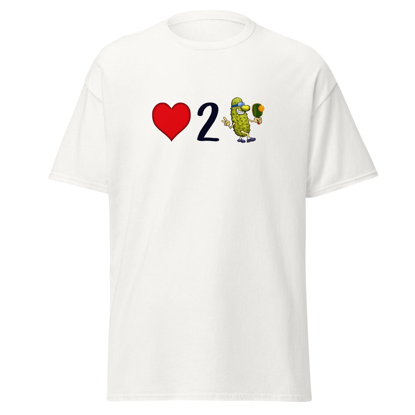 Men's Pickleball Shirt, Love 2 Pickle, Front Center Graphic, Short-sleeve