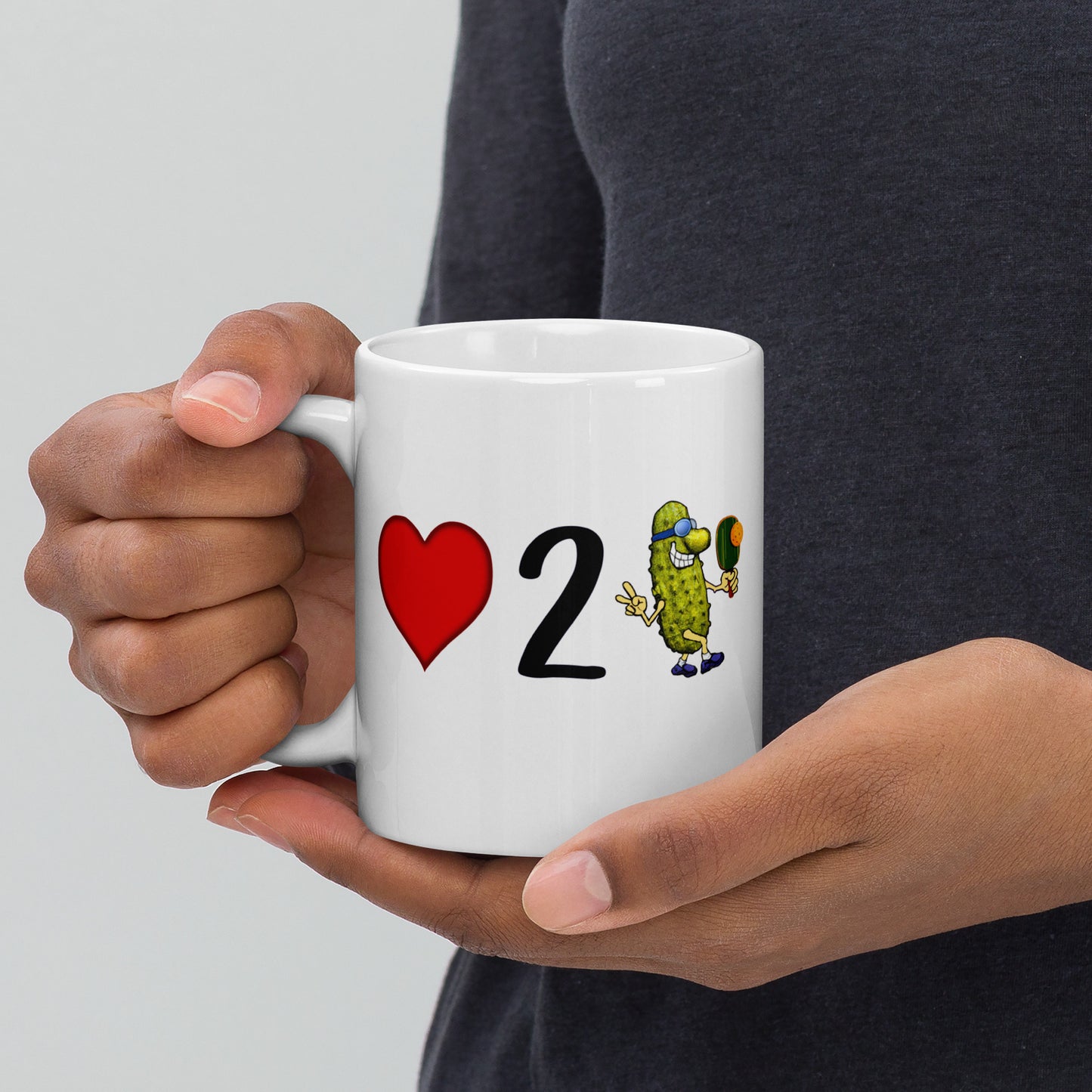 Fun Pickleball Mug, Love 2 Pickle, White, 11oz or 15oz