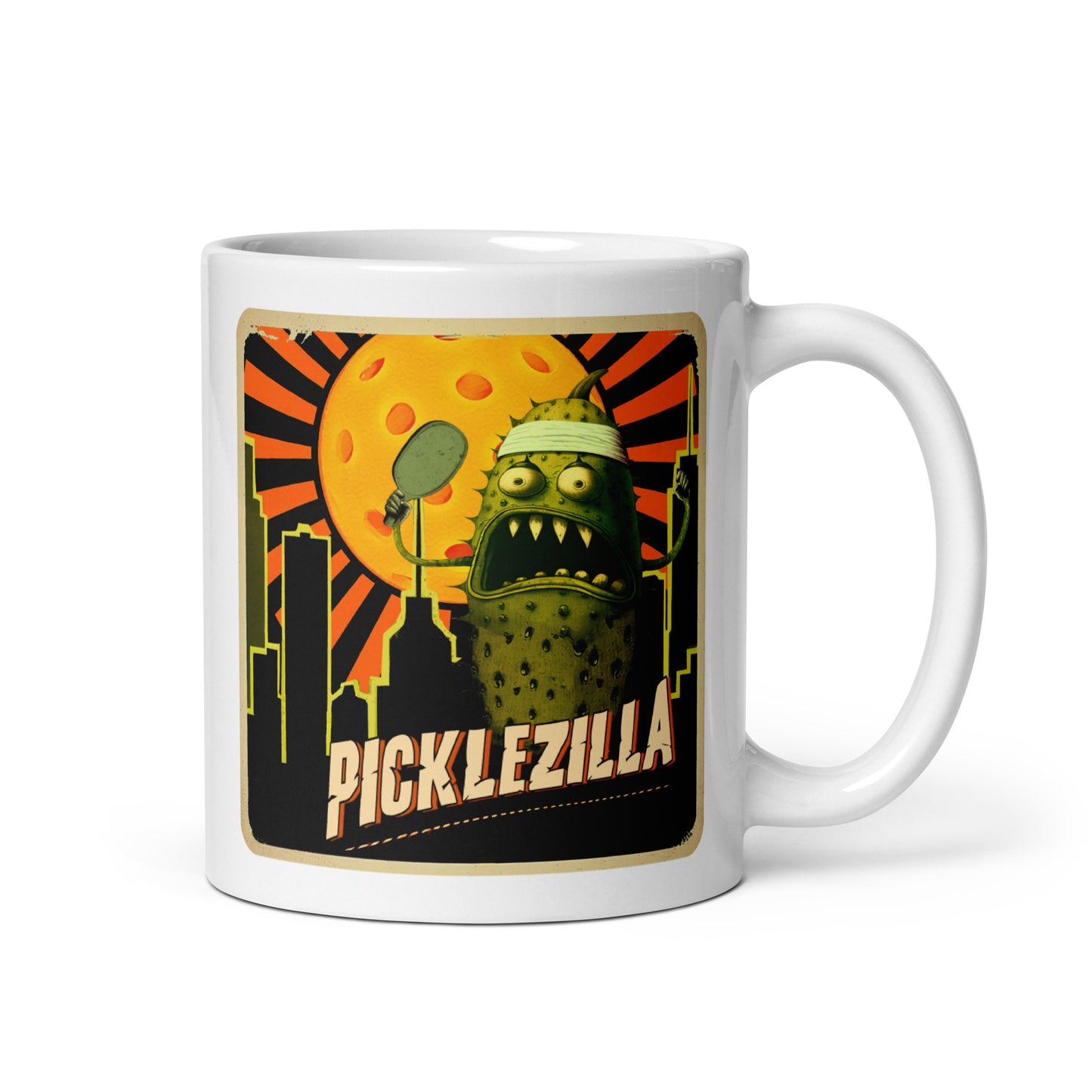 White Pickleball Mug Picklezilla 11 oz