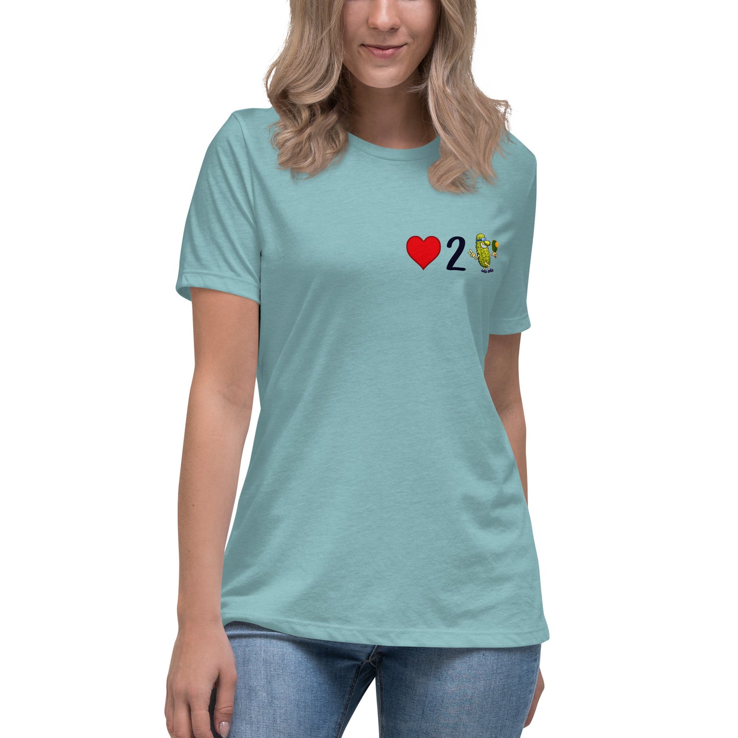 Women's Pickleball Shirt, Love 2 Pickle, Left Chest Graphic, Short-sleeve