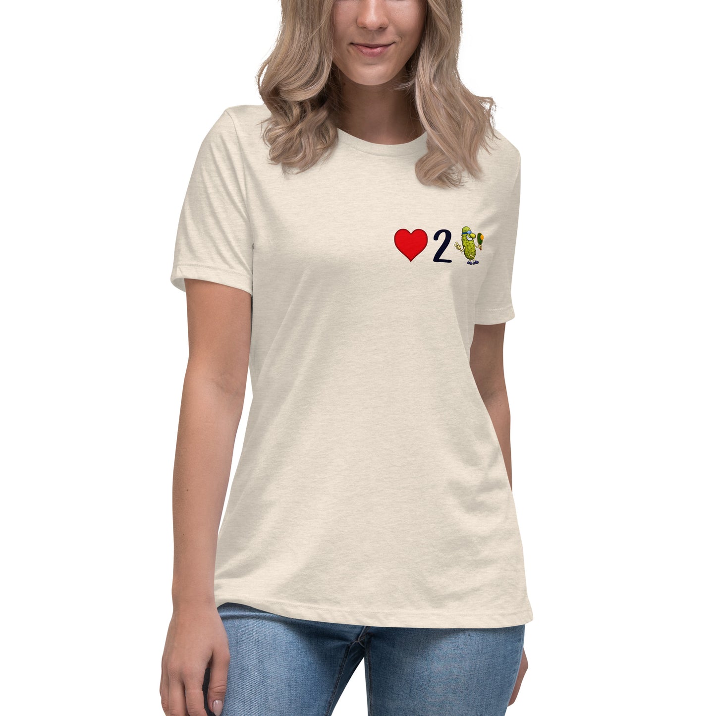 Women's Pickleball Shirt, Love 2 Pickle, Left Chest Graphic, Short-sleeve