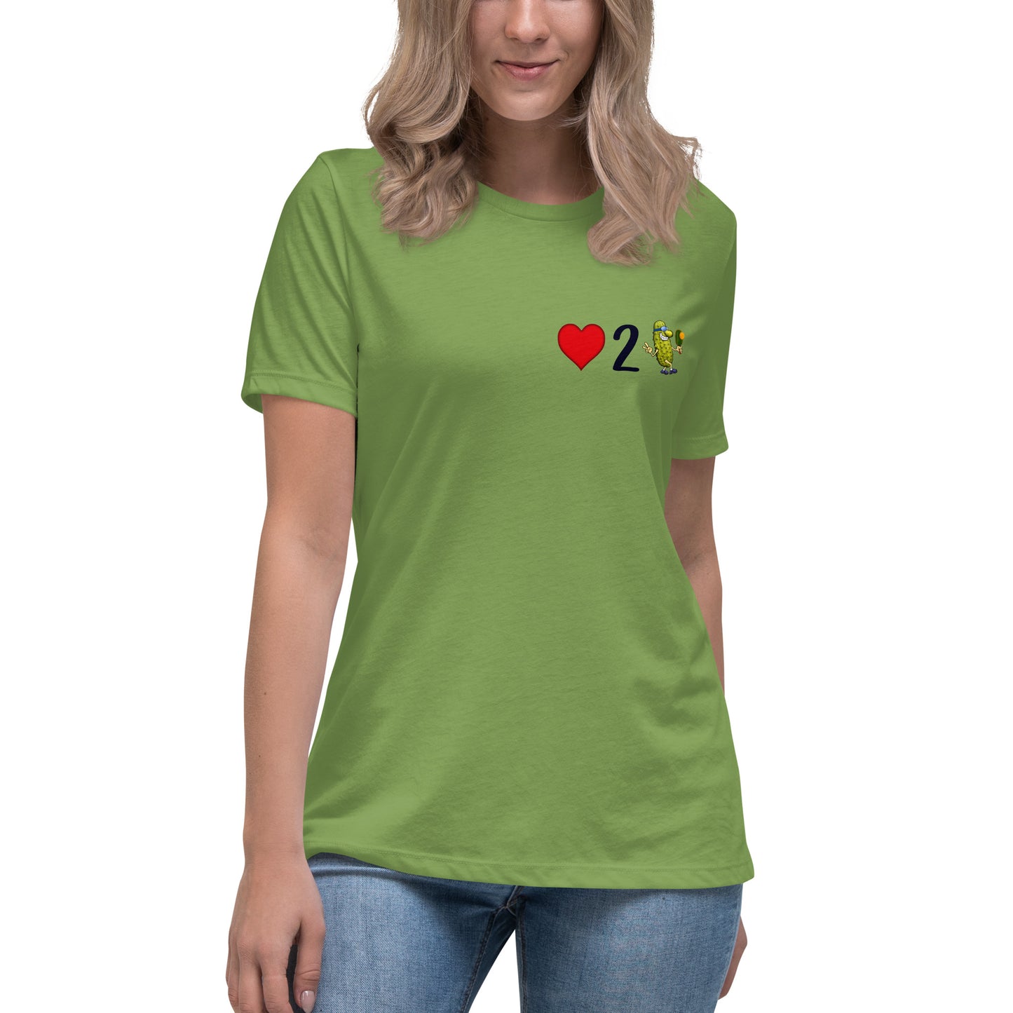 Women's Pickleball Shirt, Love 2 Pickle, Left Chest Graphic, Short-sleeve