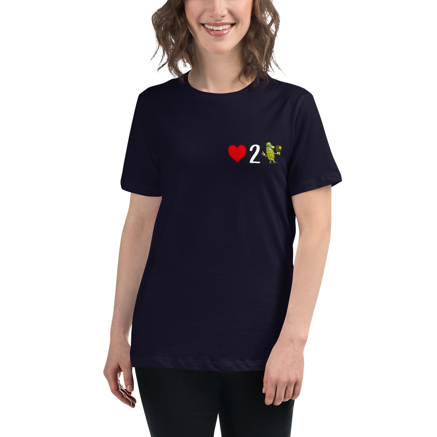 Women's Pickleball Shirt, Love 2 Pickle, Left Chest Graphic, Short-sleeve