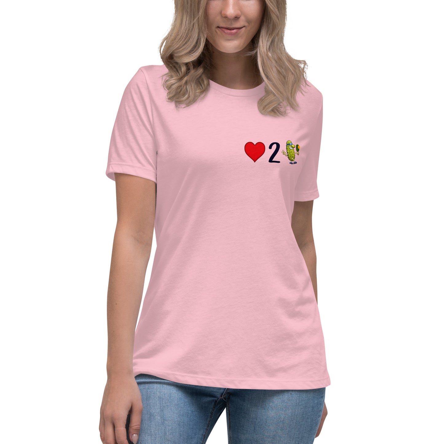 Women's Pickleball Shirt, Love 2 Pickle, Left Chest Graphic, Short-sleeve